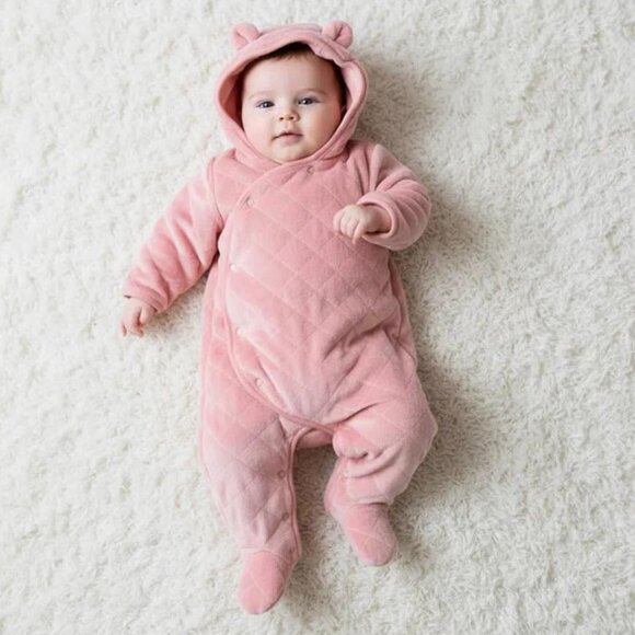 Baby Gap Quilted Hooded Snap-Up Bunting 6-12 Months - Picture 1 of 9